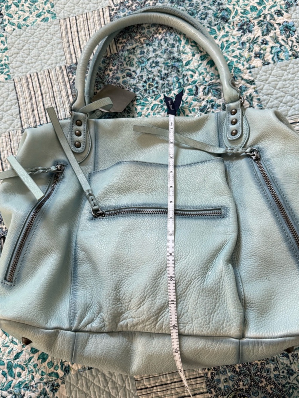 We The Free Emerson Light Blue Leather Tote - Picture 11 of 12